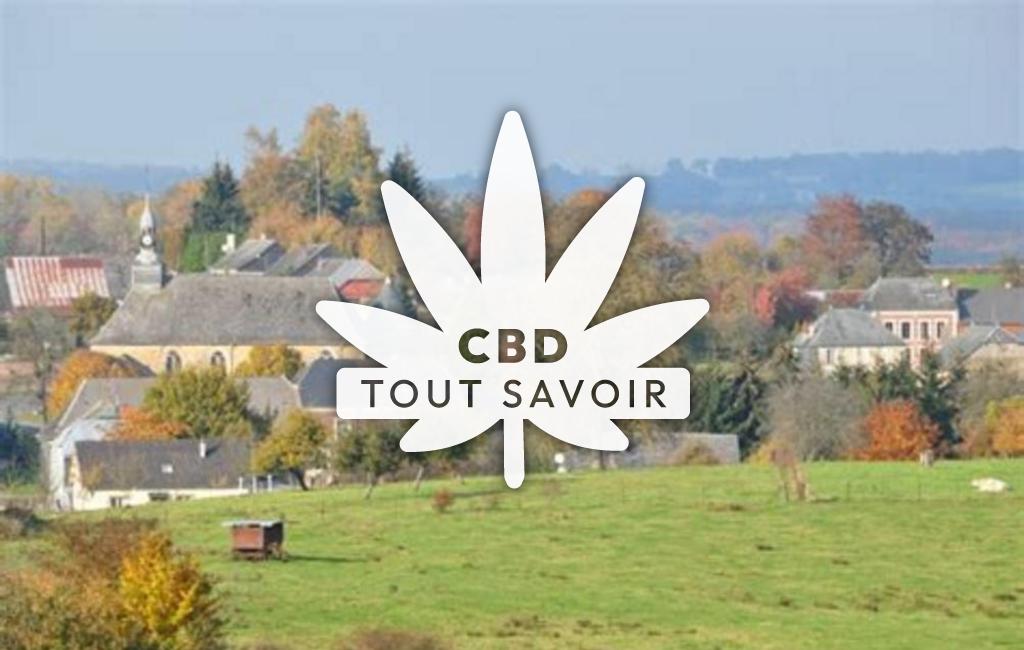 Village à Dommery avec feuille Cannabis CBD