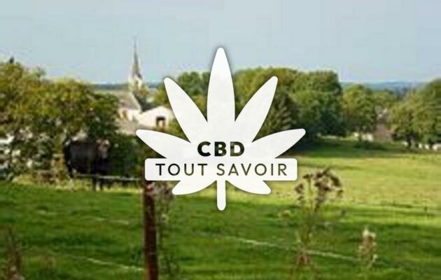 Village à Maranwez avec feuille Cannabis CBD