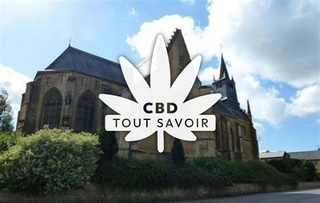 Village à Saint-Marcel avec feuille Cannabis CBD