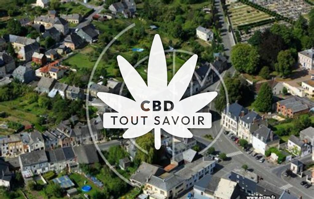 Village à Signy-l'Abbaye avec feuille Cannabis CBD