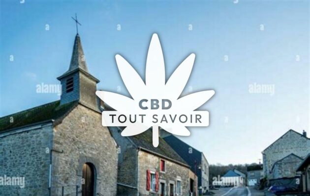 Village à Charnois avec feuille Cannabis CBD