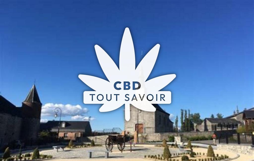 Village à Foisches avec feuille Cannabis CBD