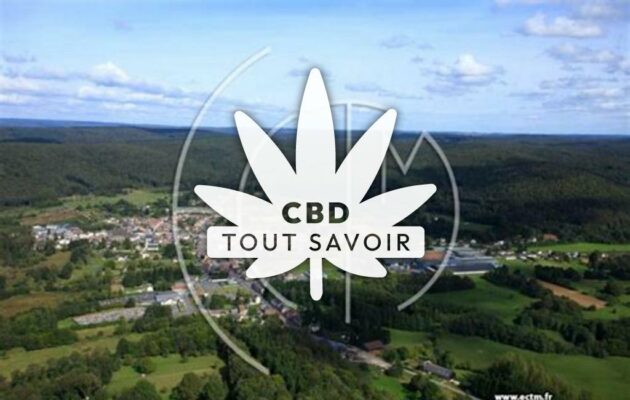 Village à Gespunsart avec feuille Cannabis CBD