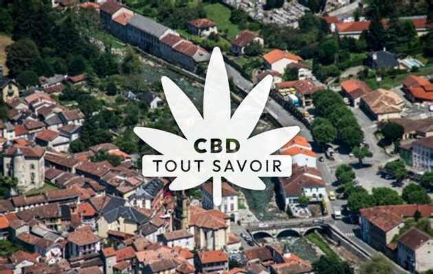 Village à Cos avec feuille Cannabis CBD