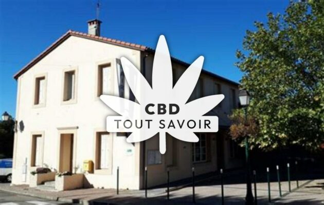 Village à Ganac avec feuille Cannabis CBD