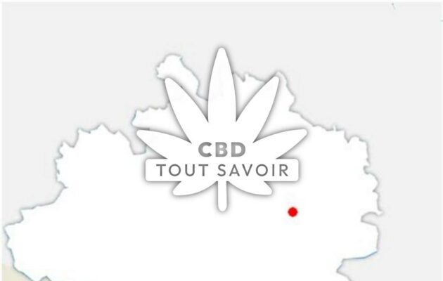 Village à L'Herm avec feuille Cannabis CBD