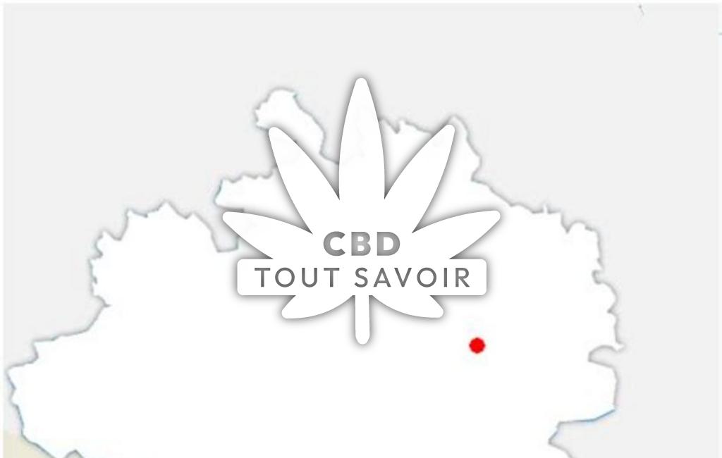 Village à L'Herm avec feuille Cannabis CBD