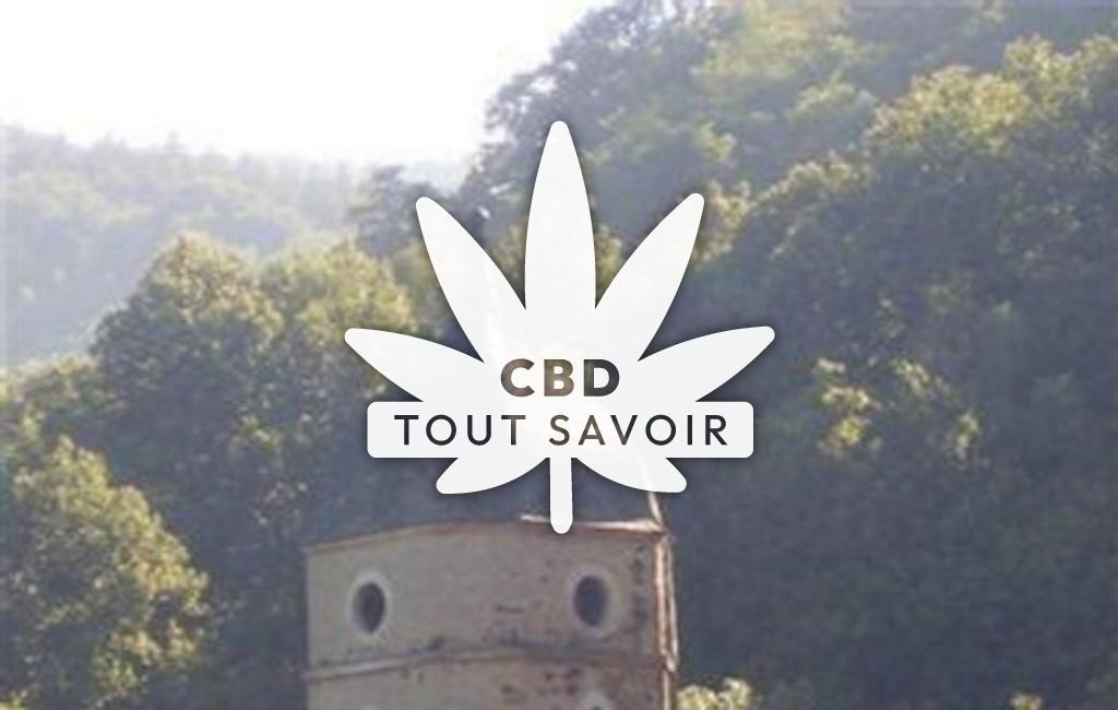 Village à Le-Bosc avec feuille Cannabis CBD