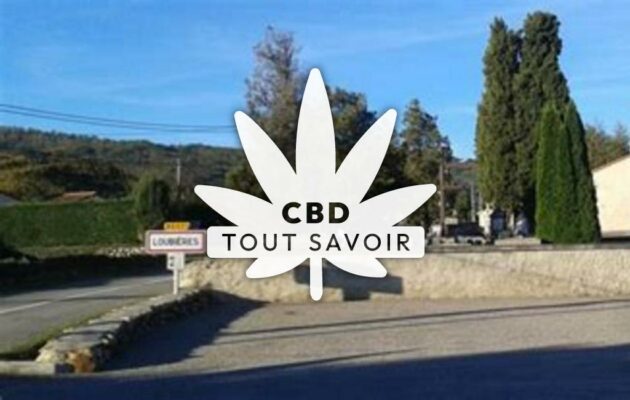 Village à Loubieres avec feuille Cannabis CBD