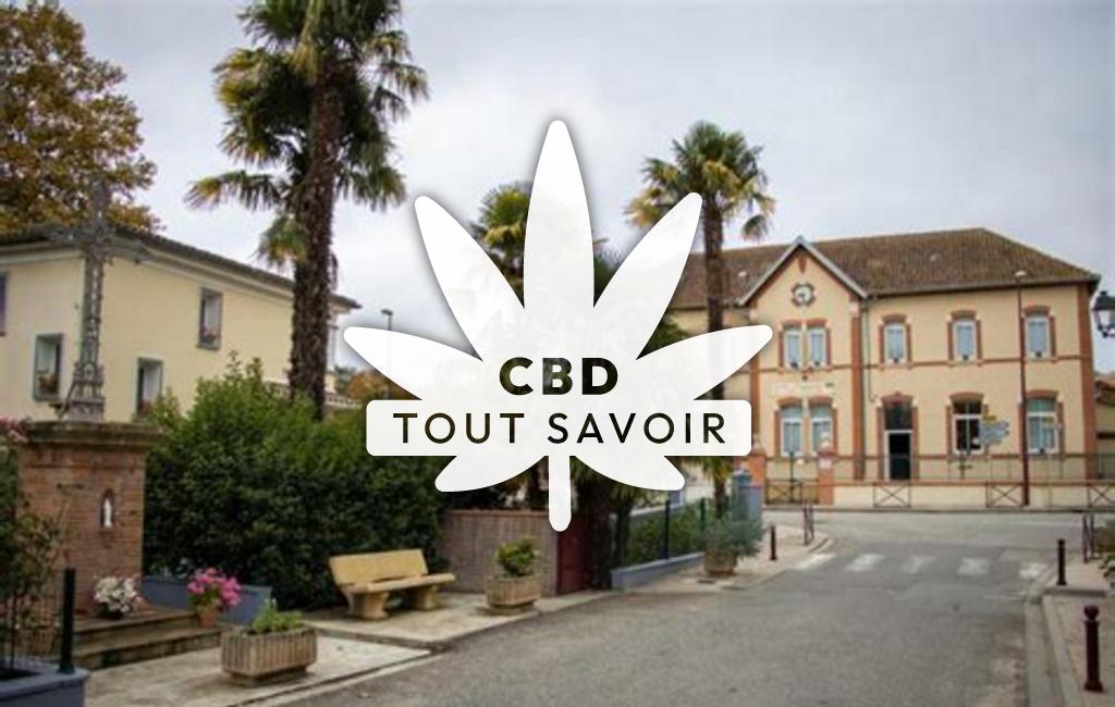 Village à Escosse avec feuille Cannabis CBD