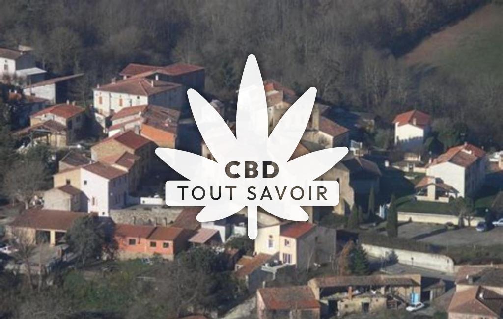 Village à Les-Pujols avec feuille Cannabis CBD