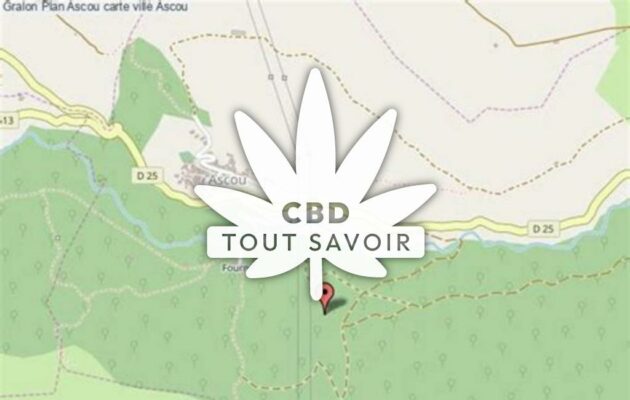 Village à Ascou avec feuille Cannabis CBD