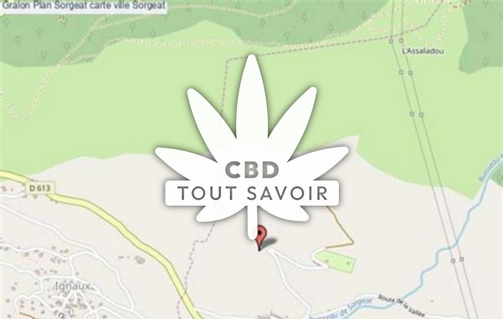 Village à Sorgeat avec feuille Cannabis CBD