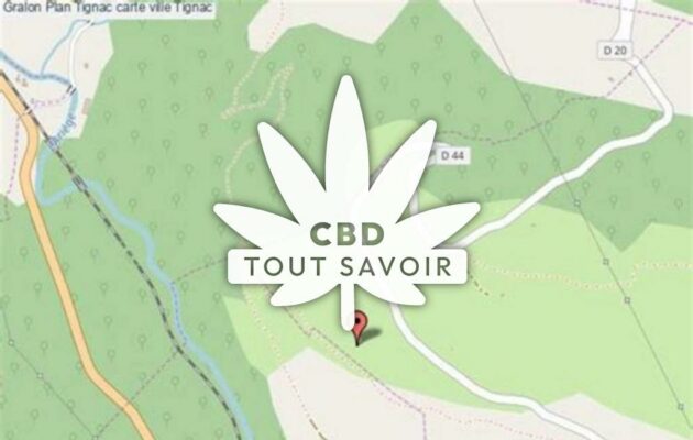 Village à Tignac avec feuille Cannabis CBD