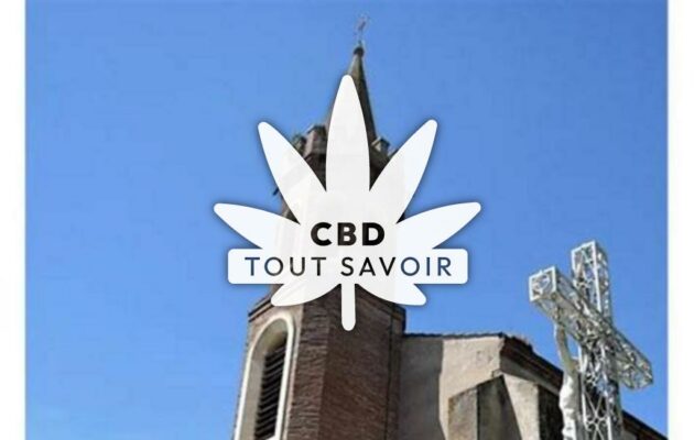 Village à Coussa avec feuille Cannabis CBD