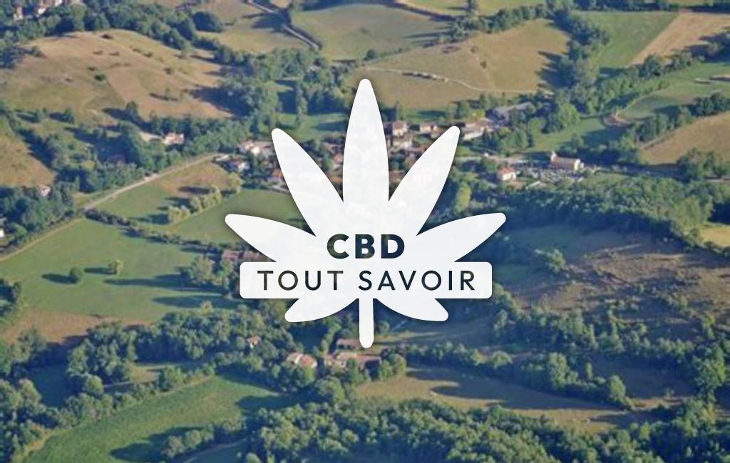 Village à Loubens avec feuille Cannabis CBD