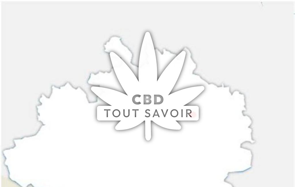 Village à Malleon avec feuille Cannabis CBD