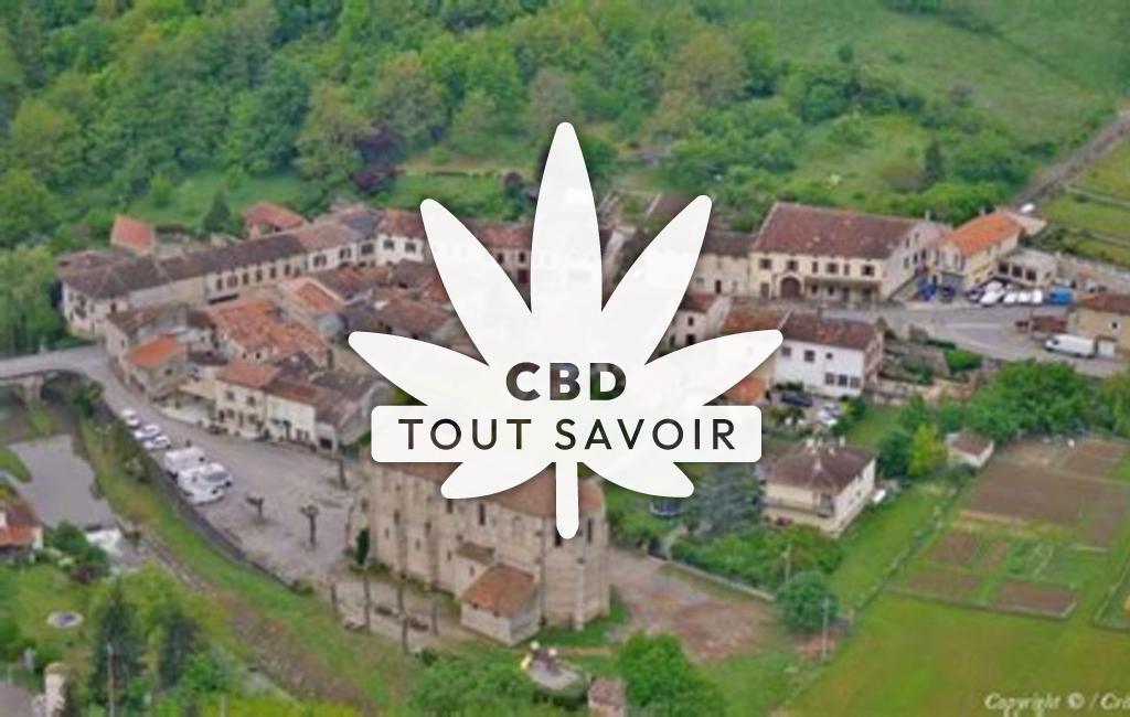 Village à Pailhes avec feuille Cannabis CBD