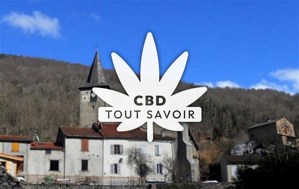 Village à Erce avec feuille Cannabis CBD