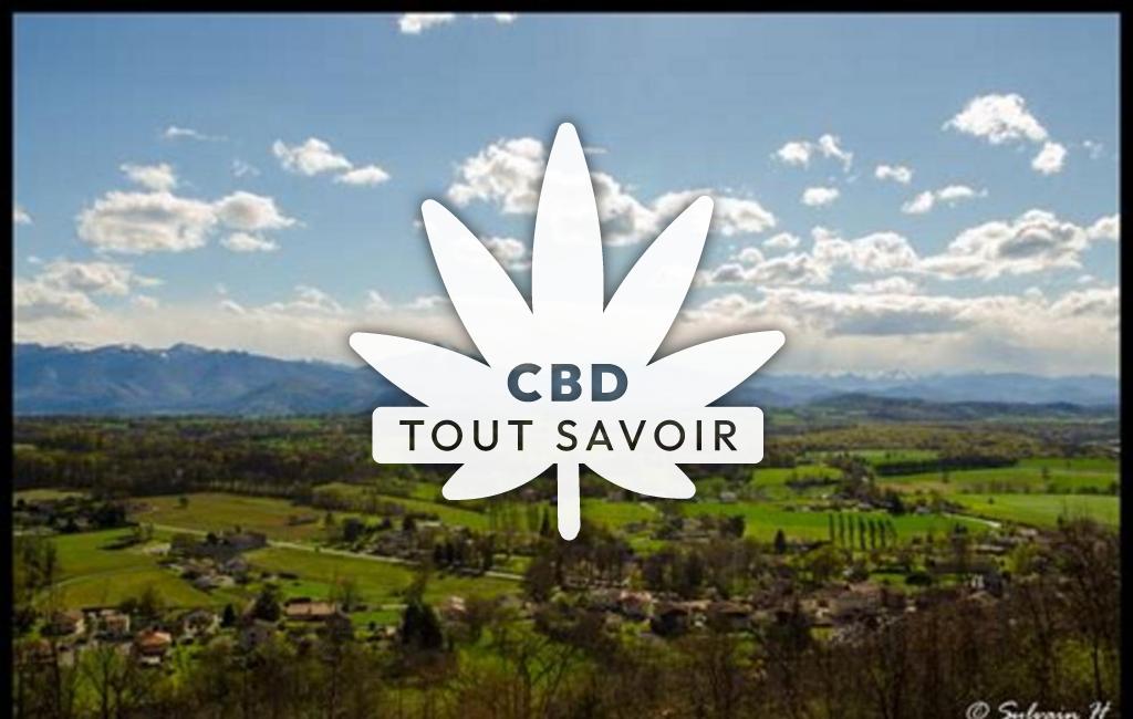 Village à Betchat avec feuille Cannabis CBD