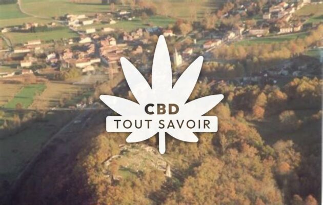 Village à Caumont avec feuille Cannabis CBD