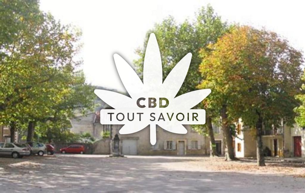 Village à Lacave avec feuille Cannabis CBD