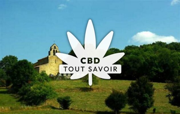 Village à Montgauch avec feuille Cannabis CBD