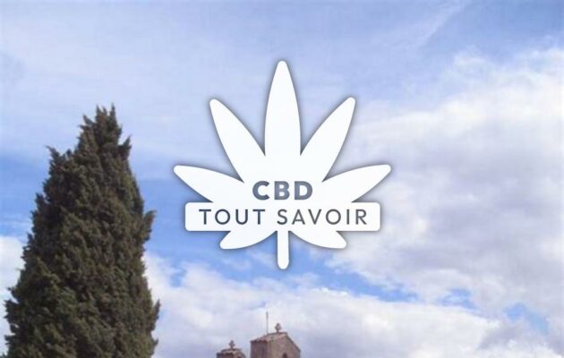 Village à Gajan avec feuille Cannabis CBD