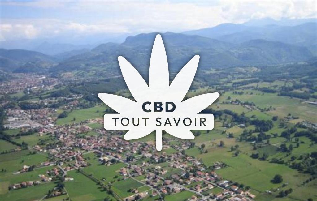 Village à Lorp-Sentaraille avec feuille Cannabis CBD