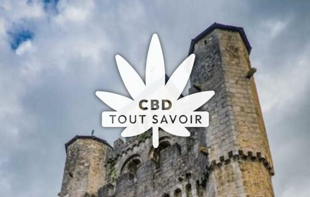 Village à Montjoie-en-Couserans avec feuille Cannabis CBD