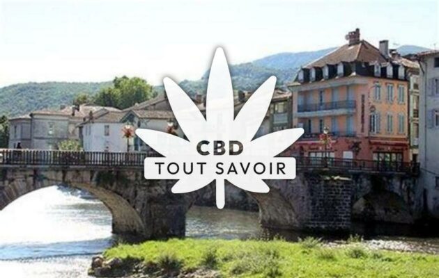 Village à Moulis avec feuille Cannabis CBD