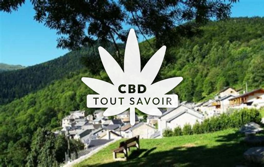 Village à Lercoul avec feuille Cannabis CBD