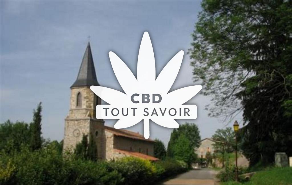 Village à Contrazy avec feuille Cannabis CBD