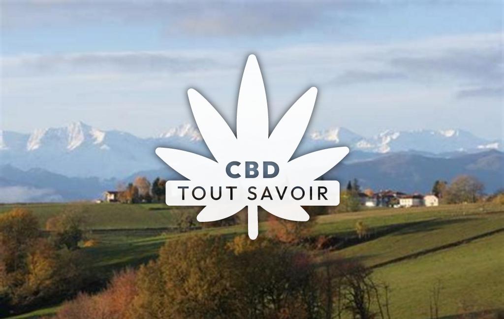 Village à Lasserre avec feuille Cannabis CBD