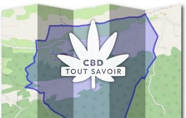 Village à Mauvezin-de-Sainte-Croix avec feuille Cannabis CBD