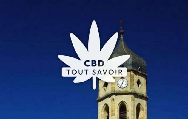 Village à Merigon avec feuille Cannabis CBD