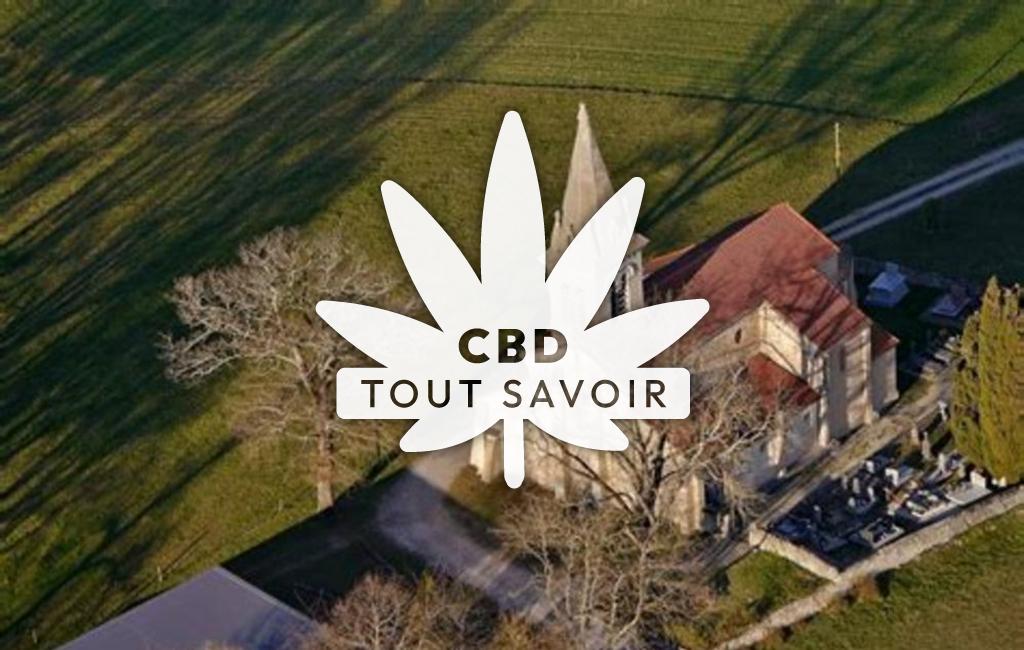 Village à Allieres avec feuille Cannabis CBD