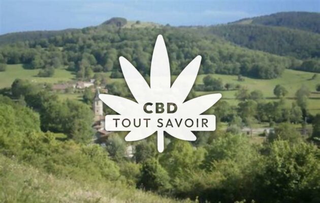 Village à Alzen avec feuille Cannabis CBD