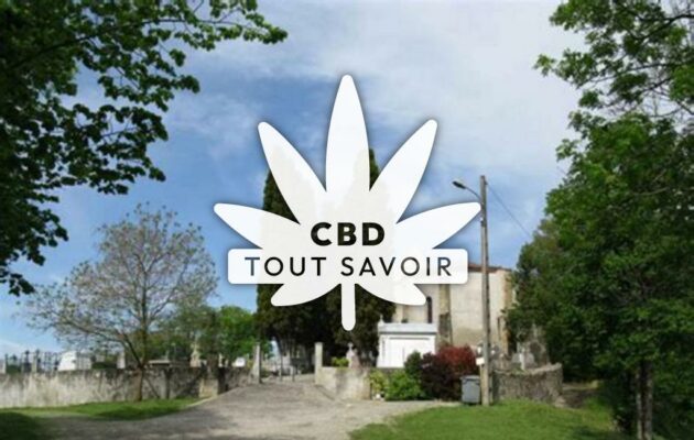 Village à Cadarcet avec feuille Cannabis CBD