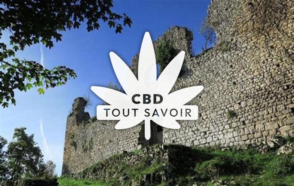 Village à Durban-sur-Arize avec feuille Cannabis CBD