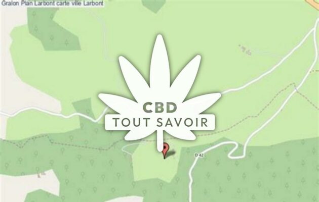 Village à Larbont avec feuille Cannabis CBD