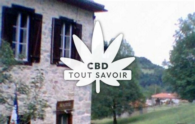 Village à Sentenac-de-Serou avec feuille Cannabis CBD