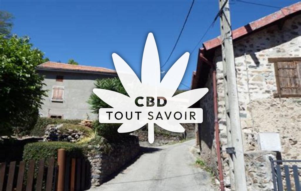 Village à Appy avec feuille Cannabis CBD