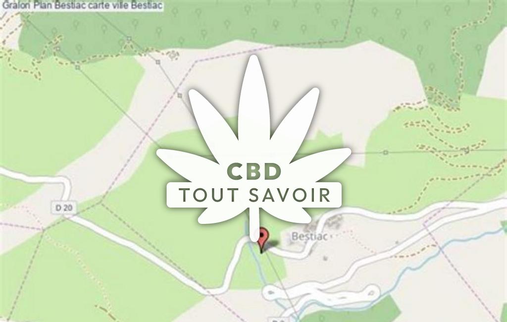 Village à Bestiac avec feuille Cannabis CBD