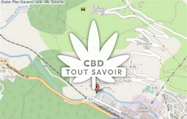 Village à Garanou avec feuille Cannabis CBD