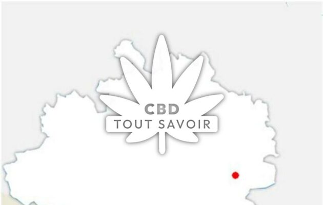 Village à Benaix avec feuille Cannabis CBD