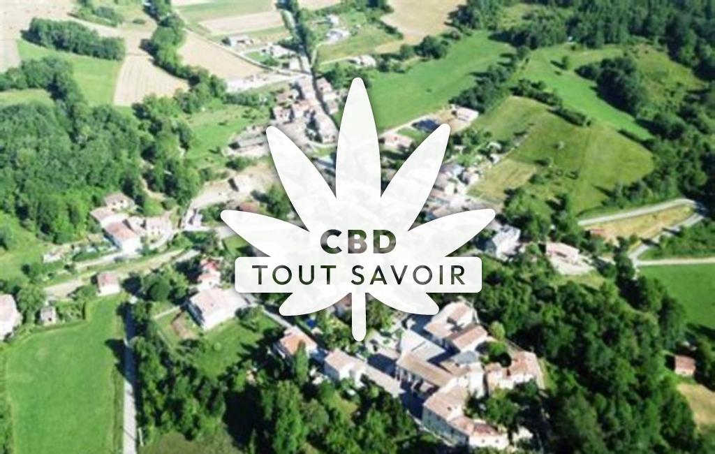 Village à Carla-de-Roquefort avec feuille Cannabis CBD