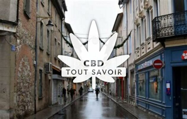 Village à Dreuilhe avec feuille Cannabis CBD