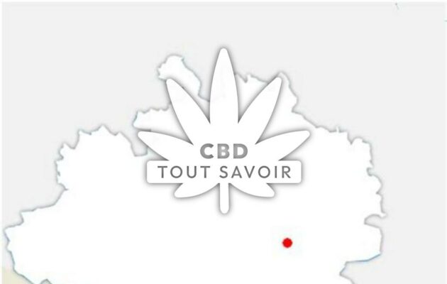 Village à Freychenet avec feuille Cannabis CBD