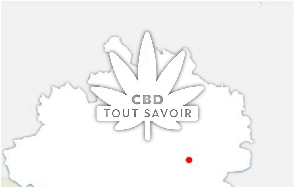 Village à Freychenet avec feuille Cannabis CBD